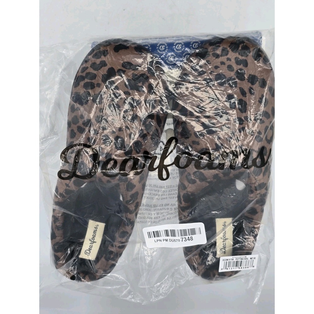 Dearfoams Darcy Quilted‎ Cuff Velour Clog House Slipper Potting Soil Sz 7-8 NEW